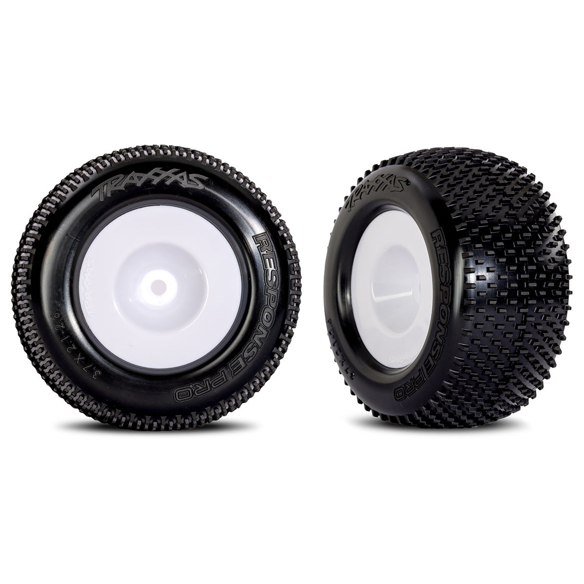 Traxxas Mini XRT White Dished Wheels w/ Response Pro Tires (2)
