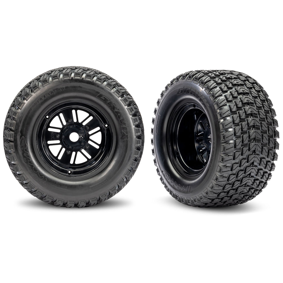 Traxxas Premounted Tire and Wheel Race Gravix (Black, Rear, Funco, 2)