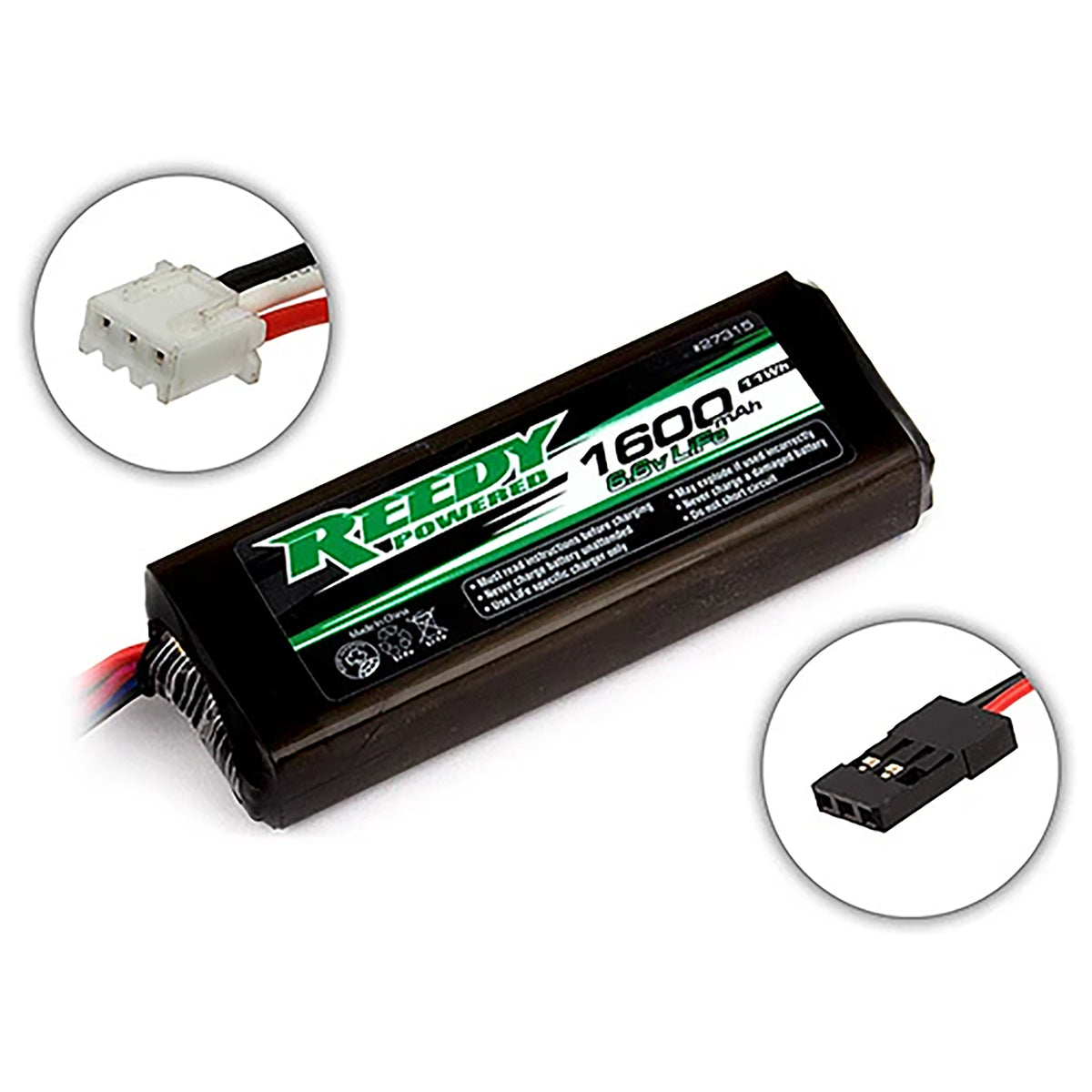 Team Associated Reedy LiFe Pro 1600mAh 6.6V TX/RX Battery, Flat