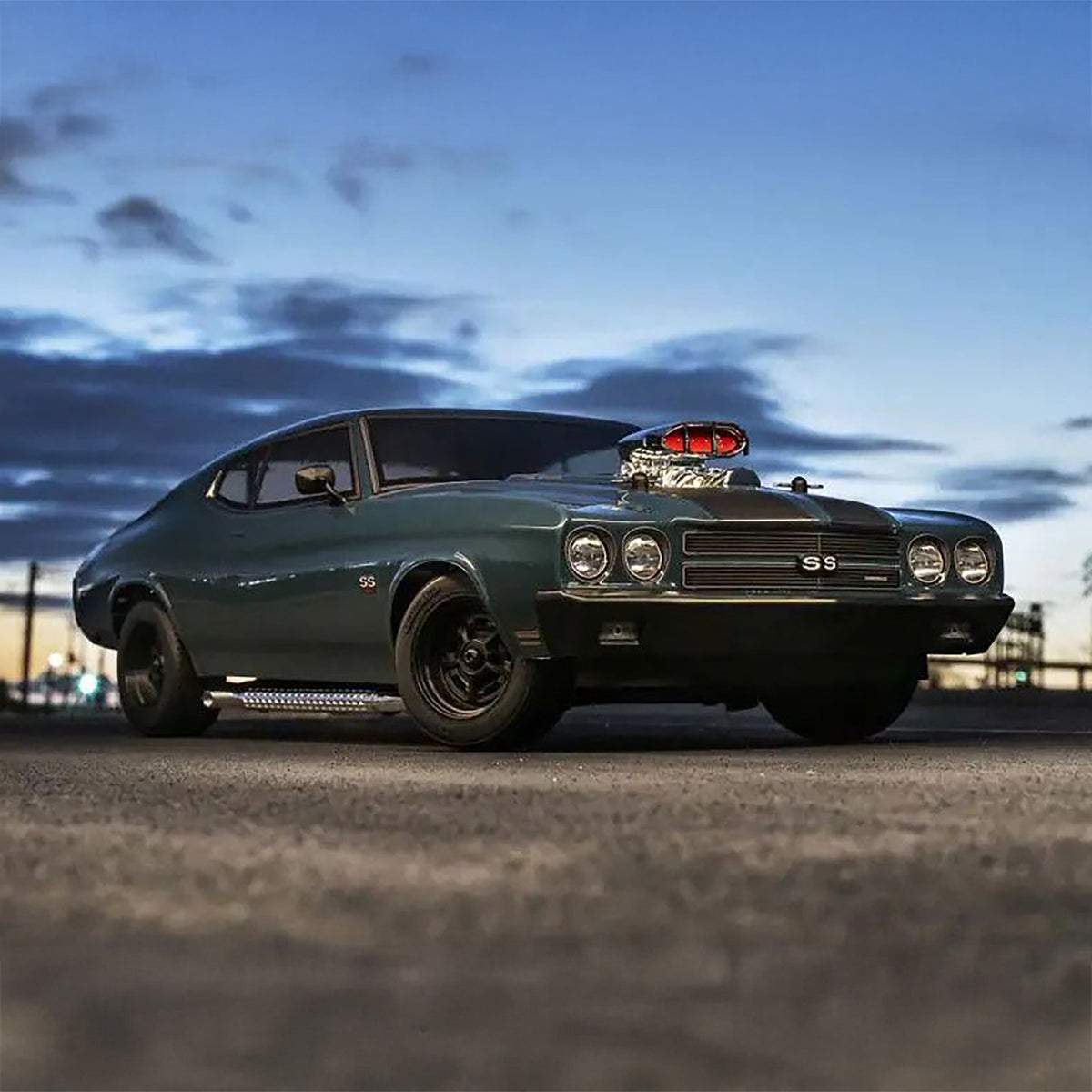 Kyosho 1:10 Scale RC EP 4WD Fazer Mk2 FZ02L VE Series Readyset 1970 Chevy® Chevelle® Supercharged VE Dark Blue