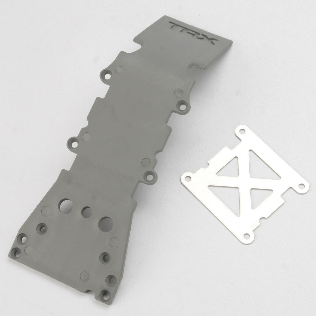Traxxas Skidplate, Front Plastic (grey)/Stainless Steel Plate