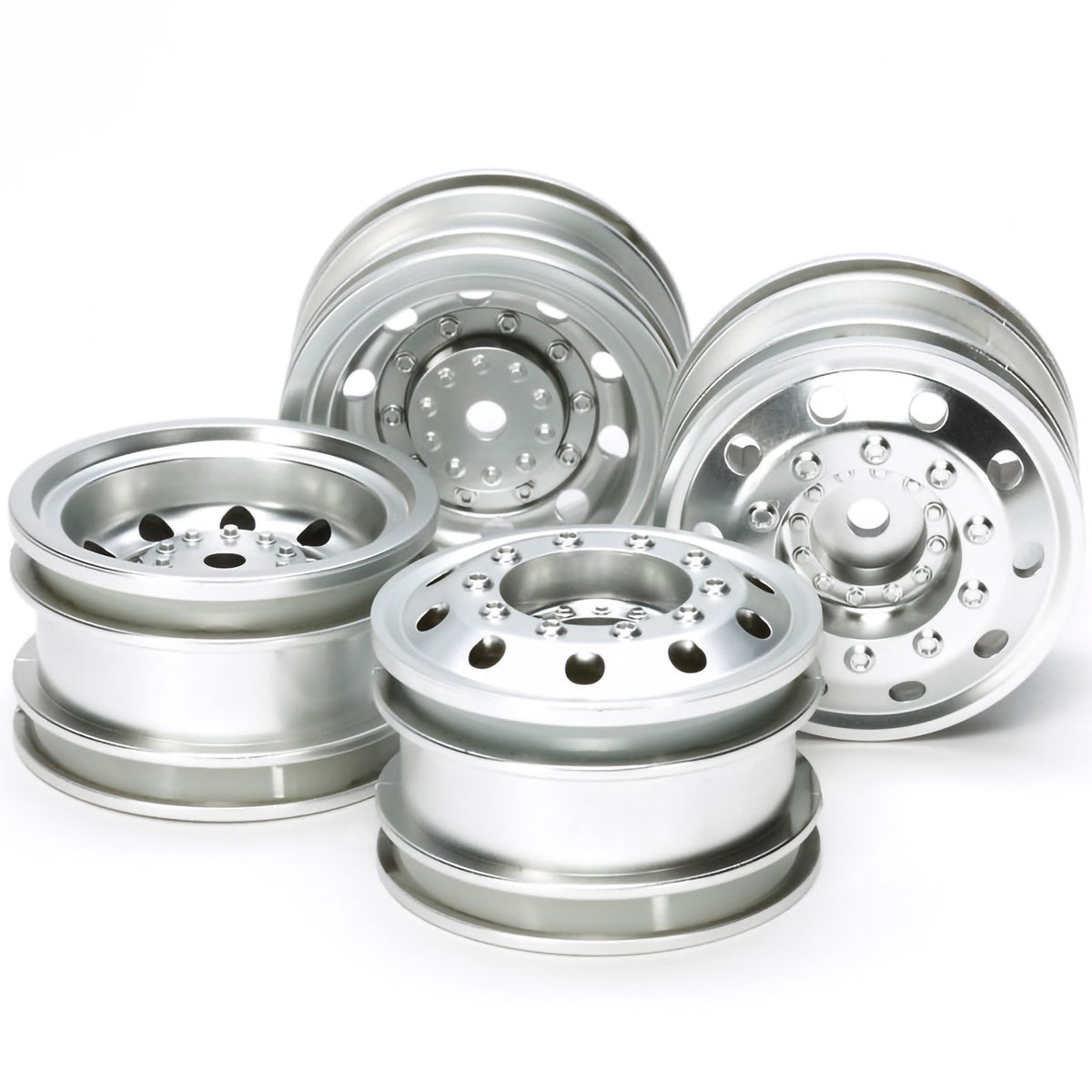Tamiya TT-01 Type-E Euro Truck On Road Racing Wheels (F&R/2pcs each) Silver 12mm hex