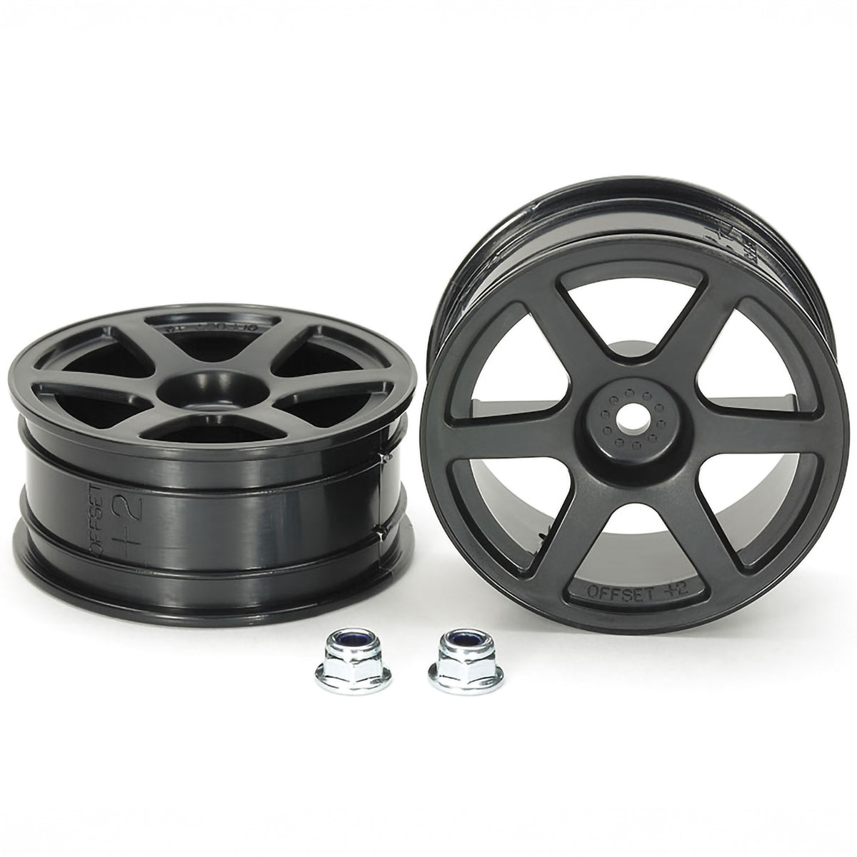 Tamiya RC 24mm 6-Spoke Wheels (2pcs)(Gray +2mm)