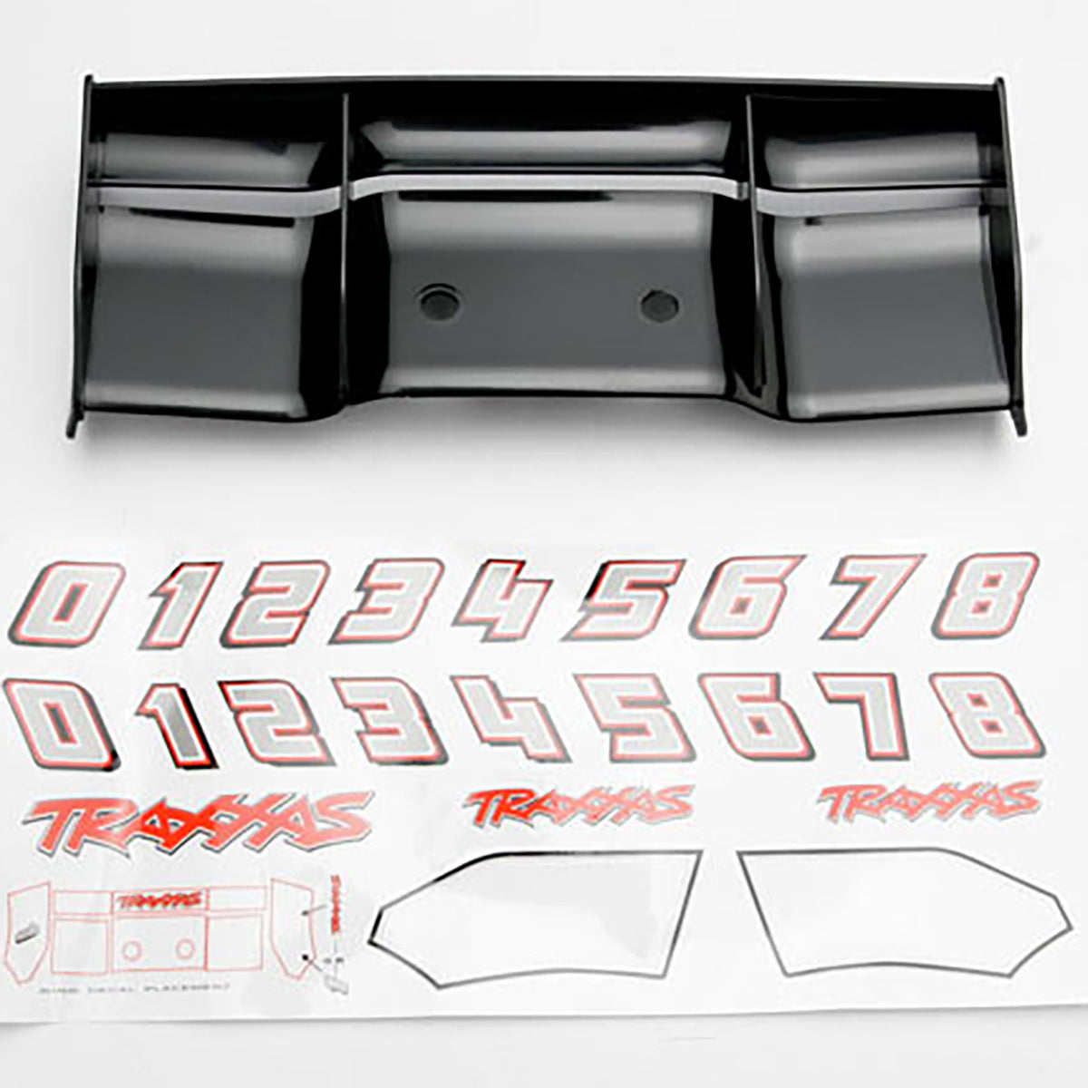 Traxxas Wing, Revo® (black)/ decal sheet