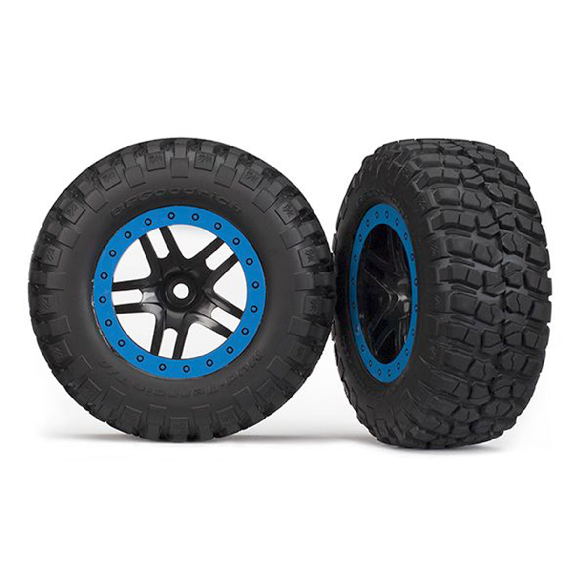 Traxxas BF Goodrich KM2 Tire w/Split-Spoke Rear Wheel (2) (Black and Blue)