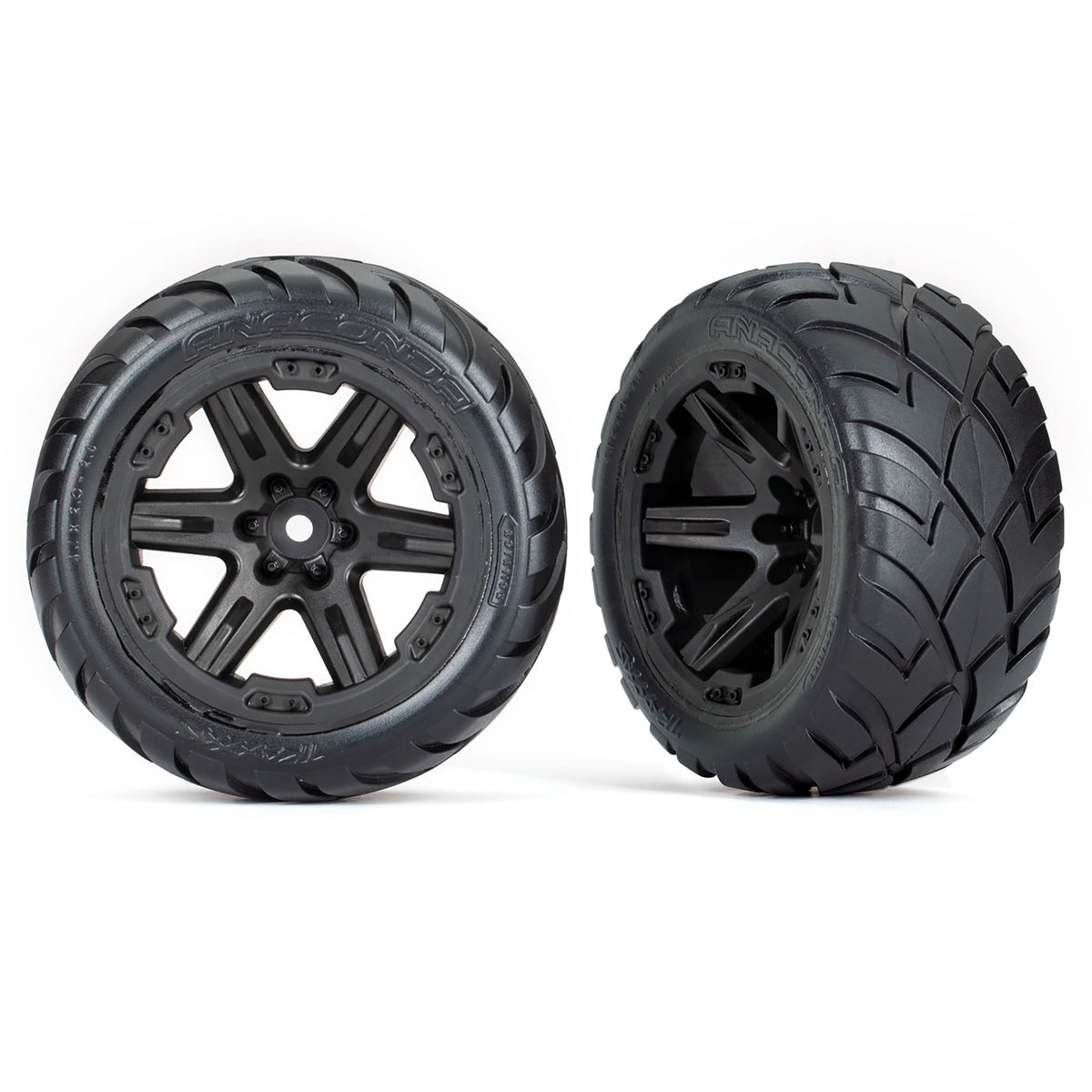 Traxxas RXT 2.8" Black Wheels & Anaconda Tires (2)