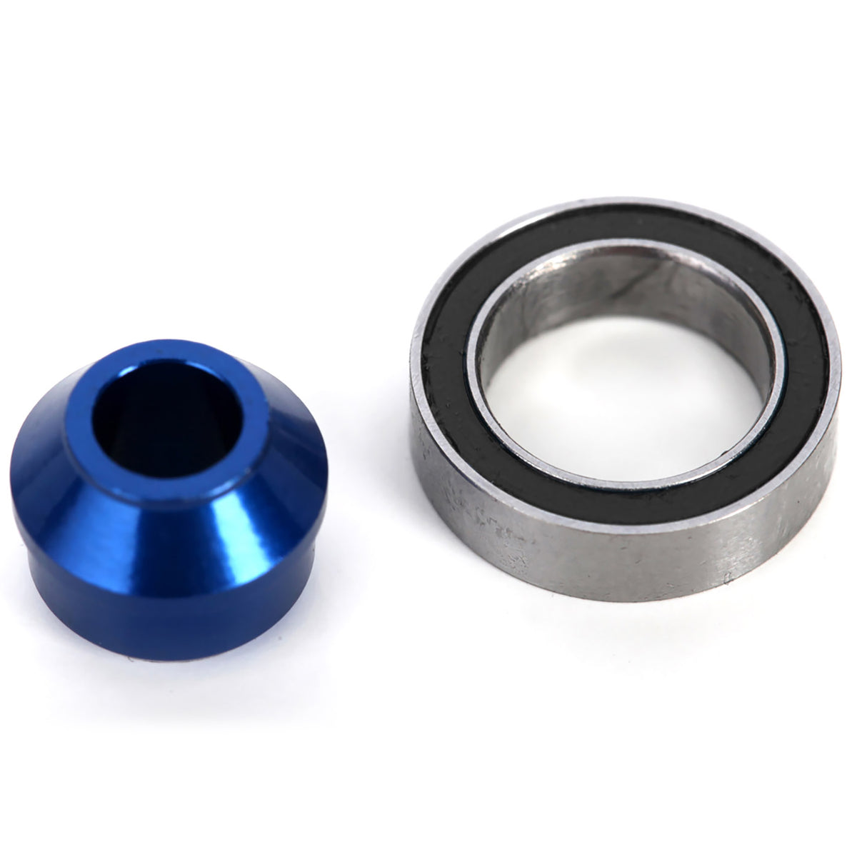 Traxxas Bearing Adapter, 6160-T6 aluminum (blue-anodized) (1)/10x15x4mm ball bearing (blue rubber sealed) (1) (for slipper shaft)