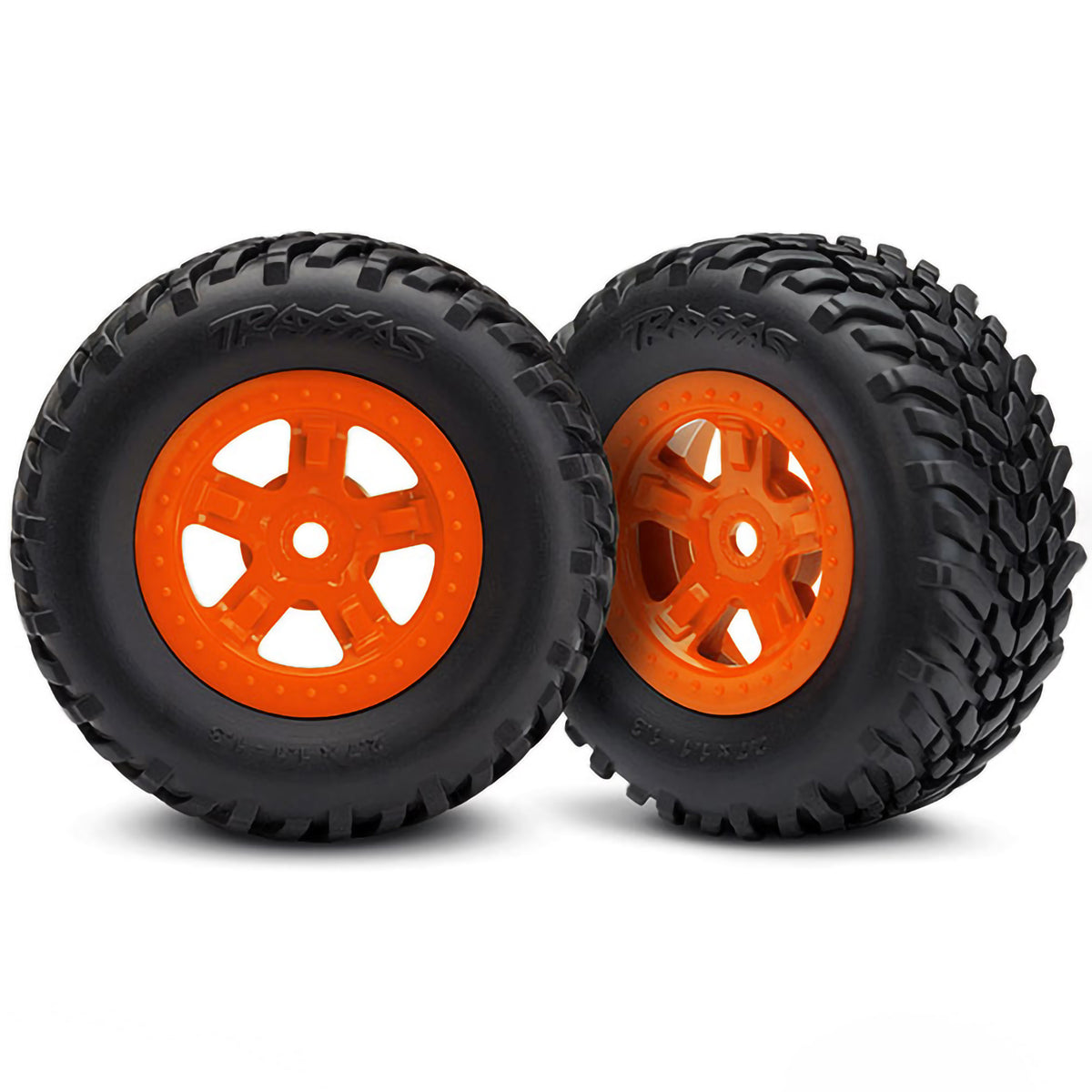 Traxxas LaTrax Orange 5-Spoke wheels with SCT Tires (2)