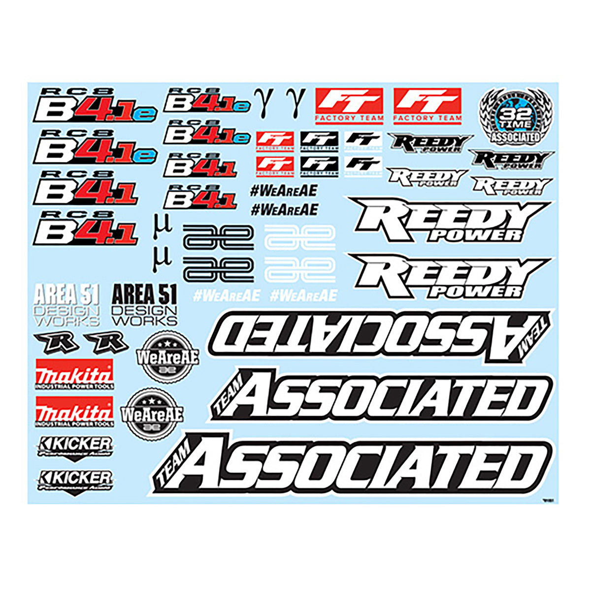 Team Associated RC8B4.1 Decal Sheet