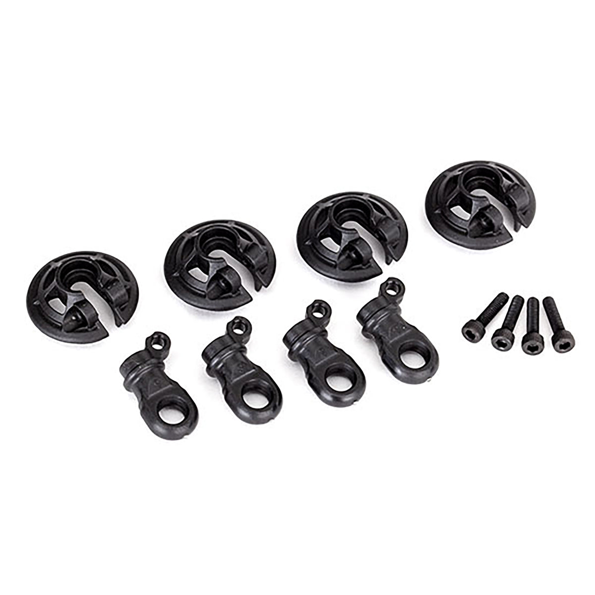 Traxxas Captured Shock Spring Retainers (Black) (4)