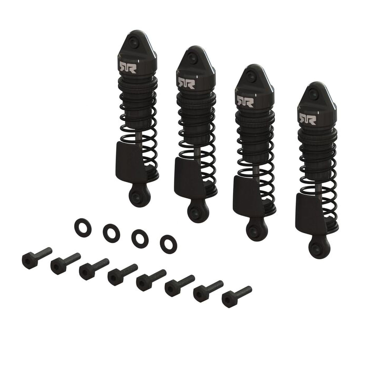 Arrma Aluminum Shock Set, 58mm Length, 1000 cSt Oil (4), Black: GROM