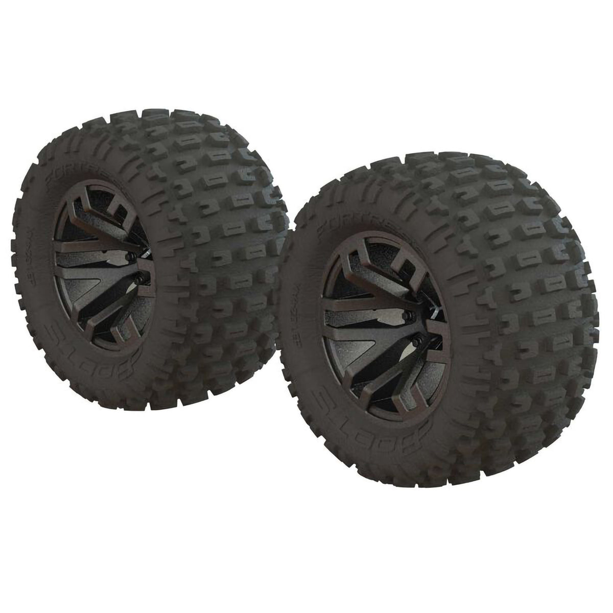 Arrma Dboots 'Fortress MT' Tire Set Glued Gun Metal (2)