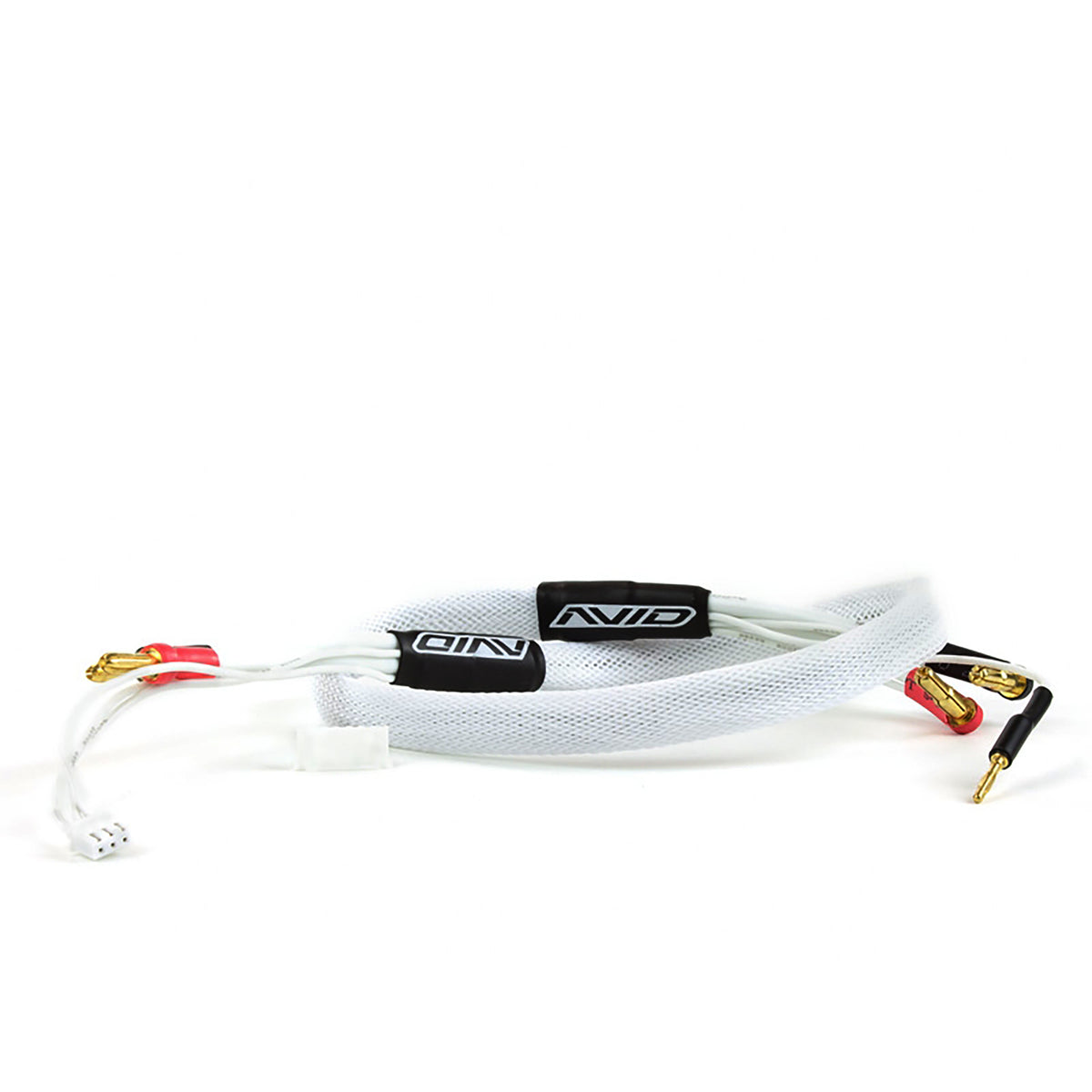 Avid RC 2S Charge Lead Cable w/4mm & 5mm Bullets, 2', White