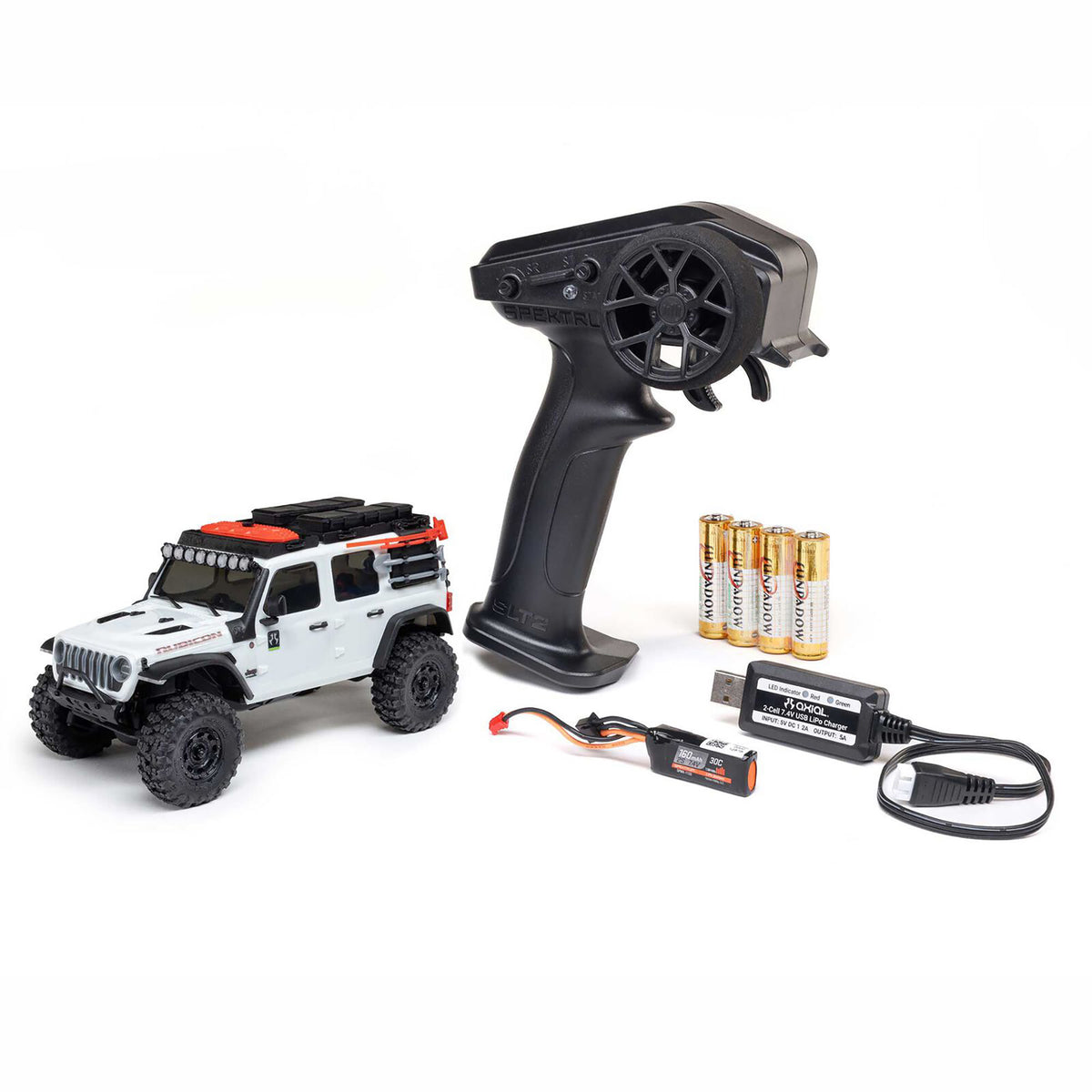 Axial 1/30 SCX30 Jeep Wrangler JLU 4X4 RTR Brushed Rock Crawler (Battery & Charger Included), Whit
