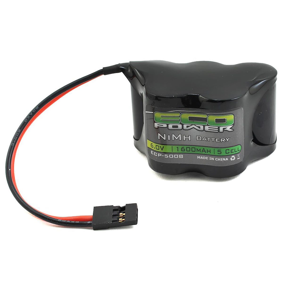 EcoPower 5-Cell NiMH 2/3A Hump Receiver Battery Pack (6.0V/1600mAh)