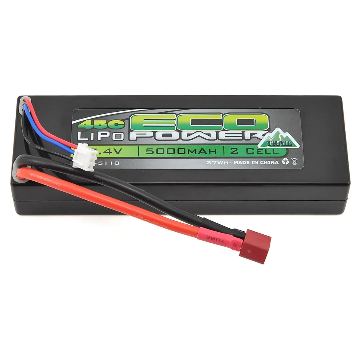 EcoPower "Trail" 2S 45C Hard Case LiPo Battery (7.4V/5000mAh) (w/T-Style Connector)