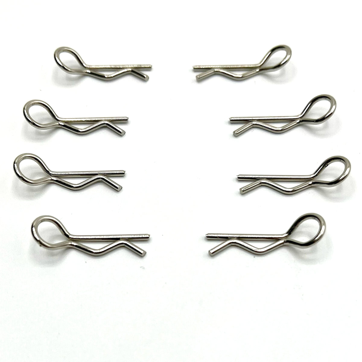 Gravity RC 1/10th Opposable Body Clips Silver (4 Left, 4 Right)