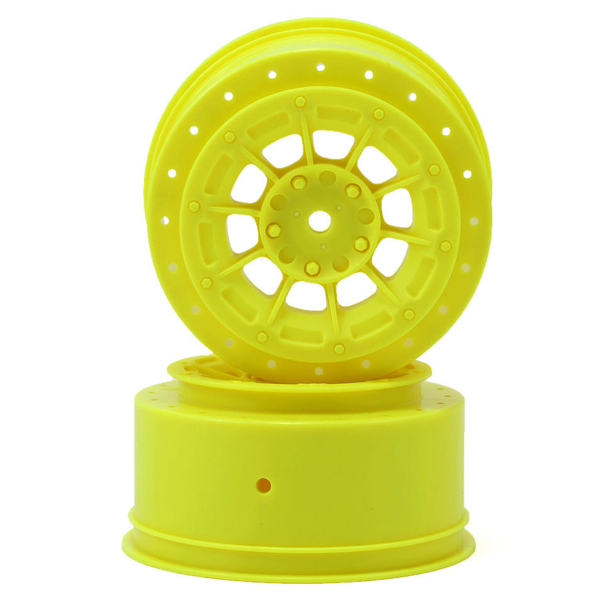 JConcepts 12mm Hex Hazard Short Course Wheels (Yellow) (2) (TEN-SCTE)