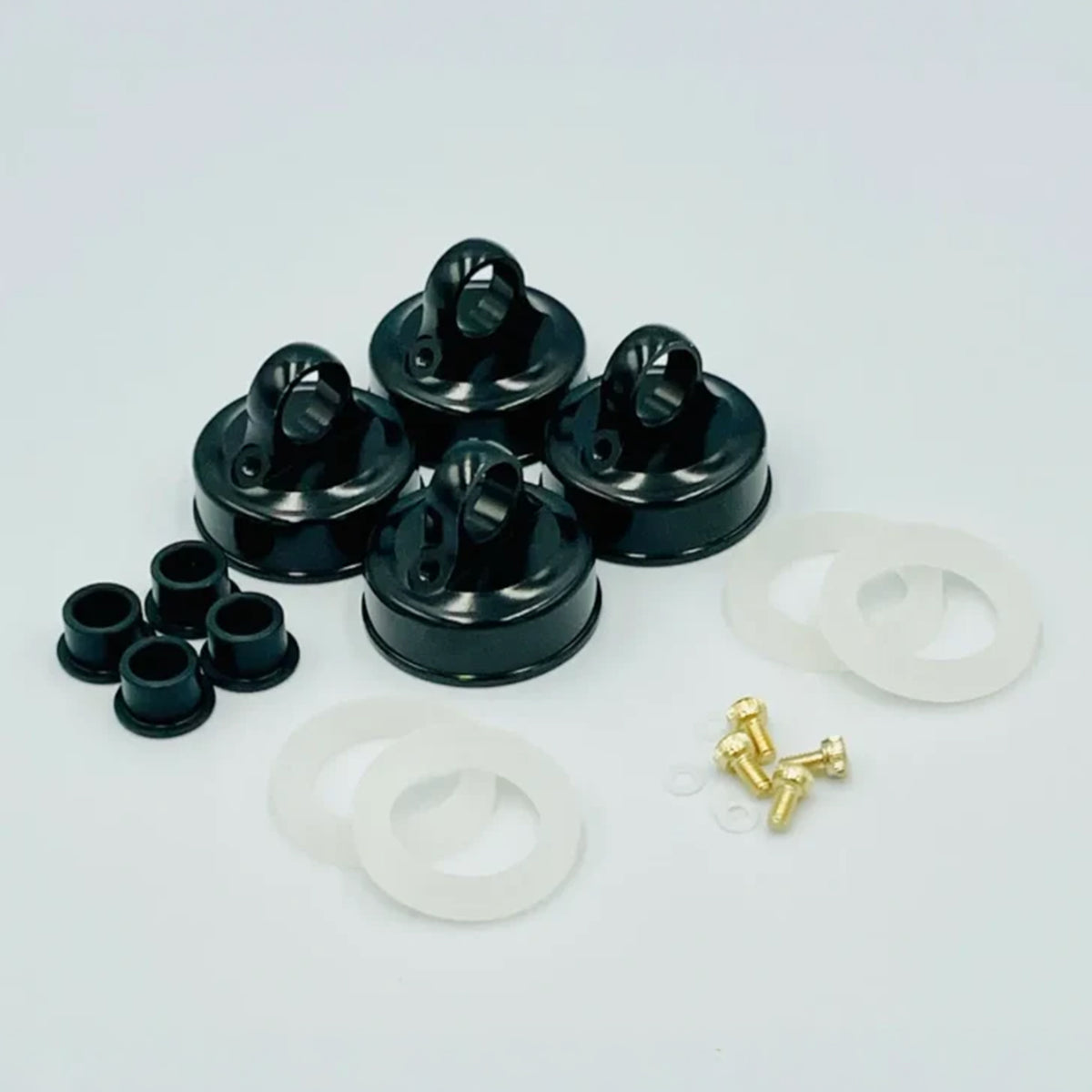 Klinik RC Kyosho MP10 MP11 MP10e MP11e MP10T Emulsion Bleeder Shock Caps Black (4)