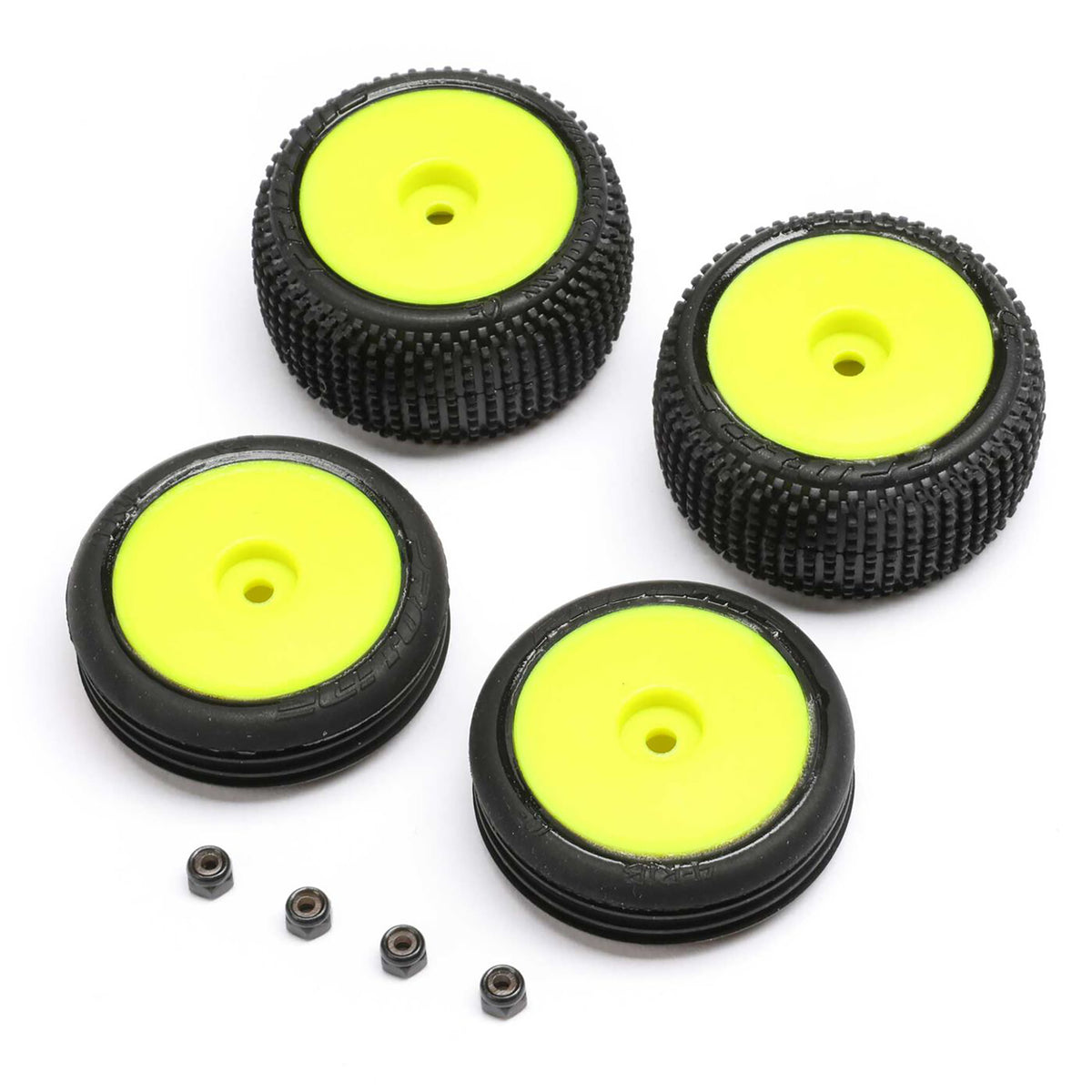 Losi Tires, Wheels, Yellow, Mounted: Micro-B