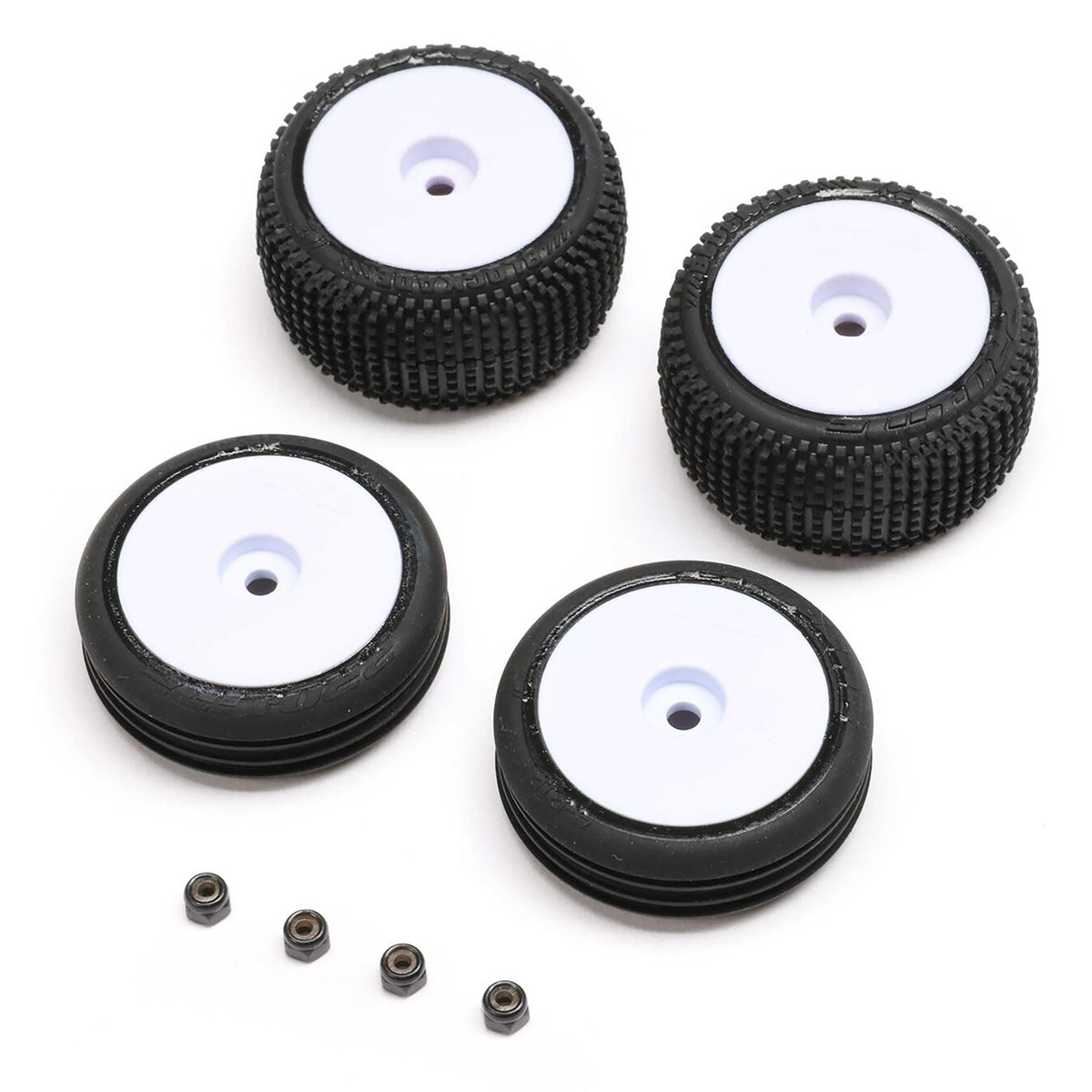 Losi Tires, Wheels, White, Mounted: Micro-B