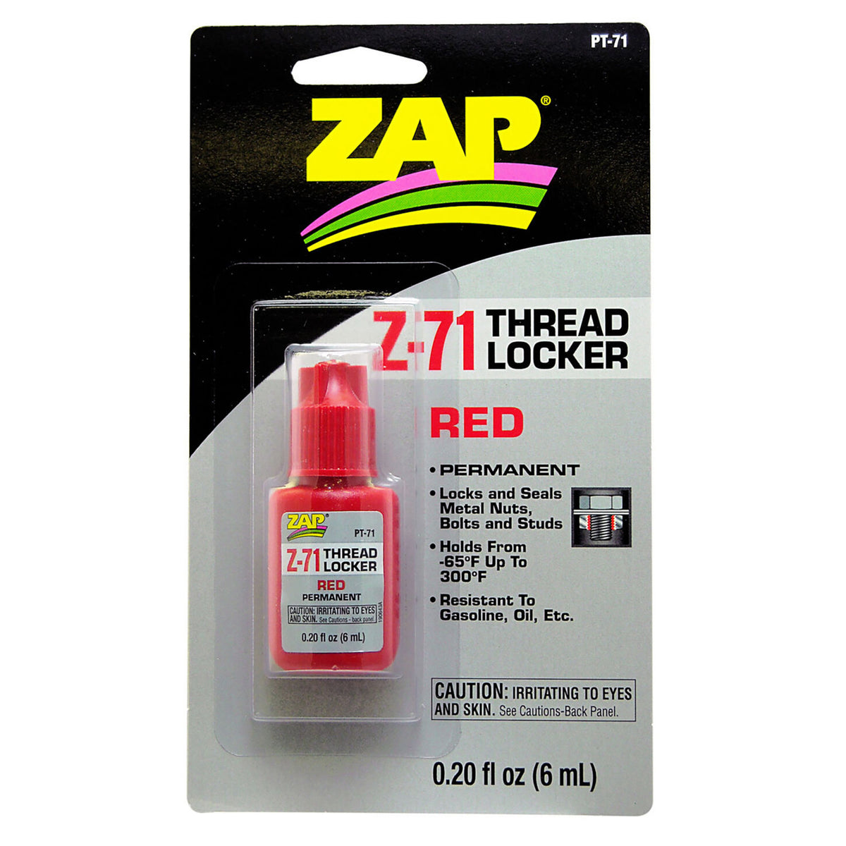 Pacer ZAP Z-71 Red Thread Lock, .20 oz