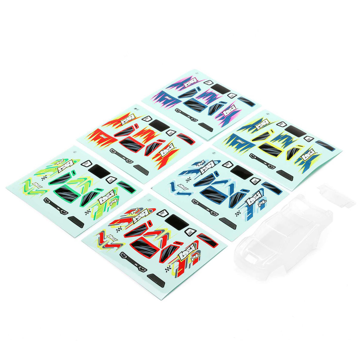 Pro-Line Axis T Body, Pro-Line OE, Spoiler, Stickers, Clear: Micro-T
