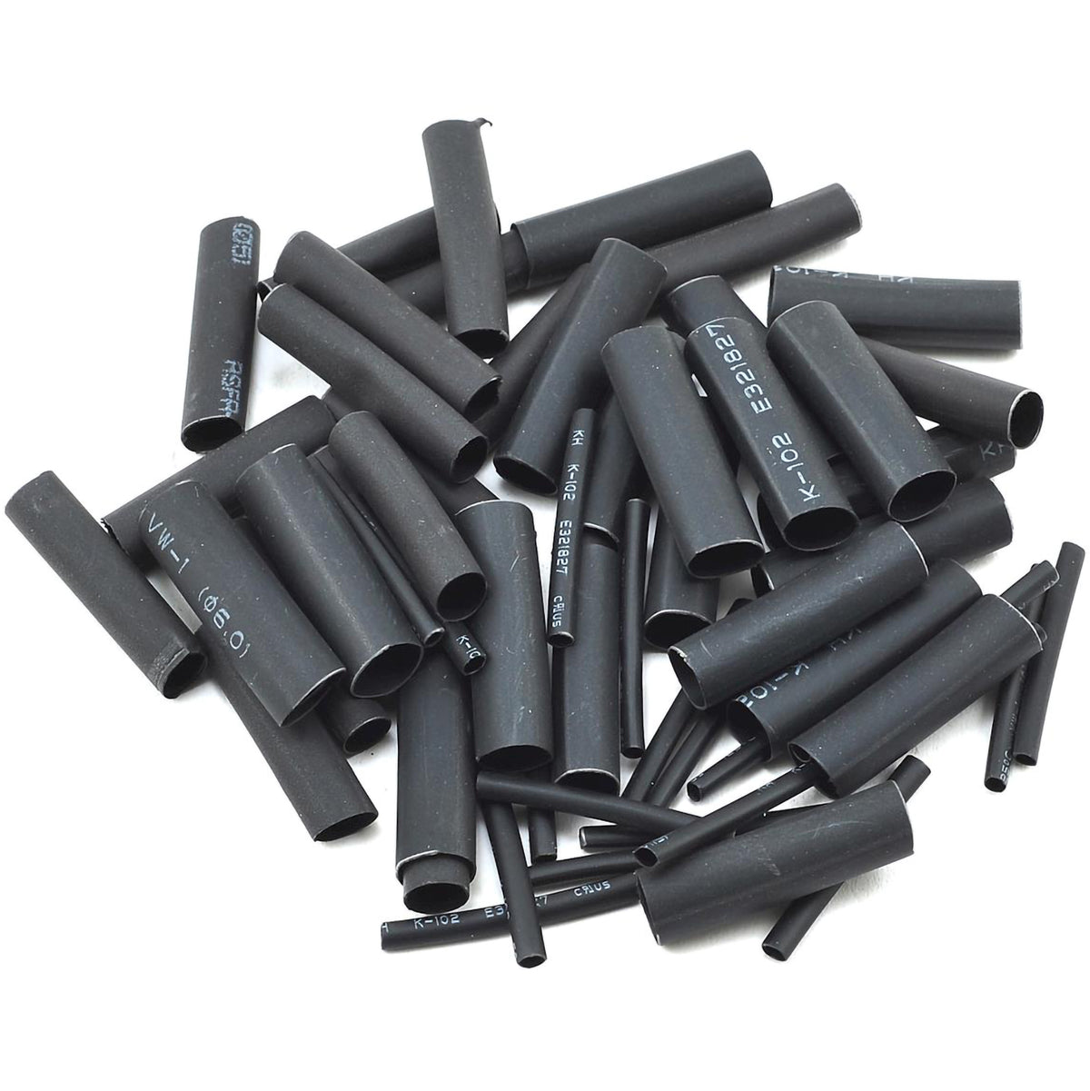ProTek RC 1.5, 5, 6 & 8mm Shrink Tubing Assortment Pack (Black) (20) (1" Length)