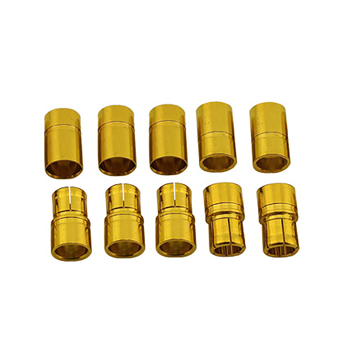 Racer's Edge 8mm Gold Plated Banana Plugs, Male & Female (5 pair)