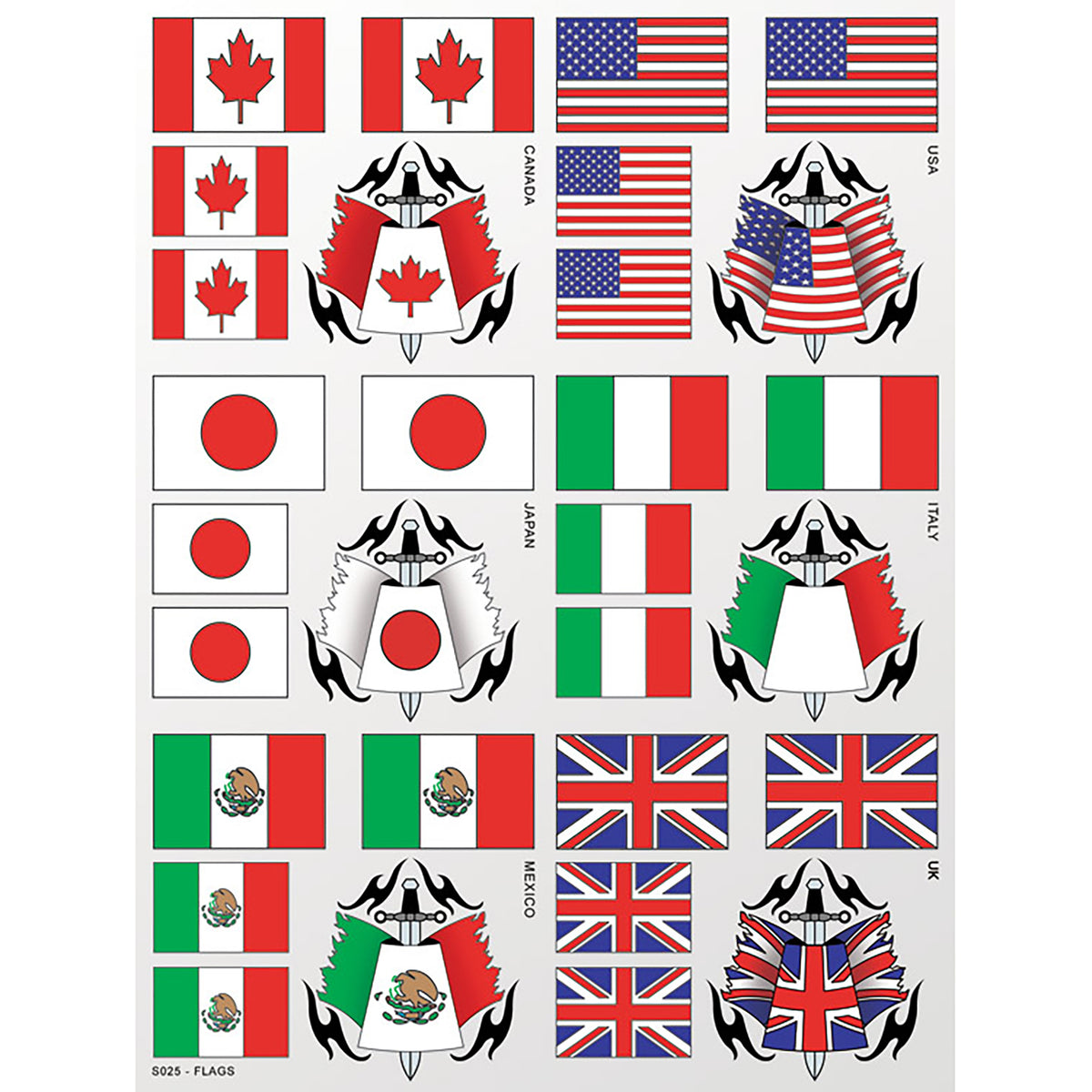 XXX Main Racing Flags Sticker Sheet