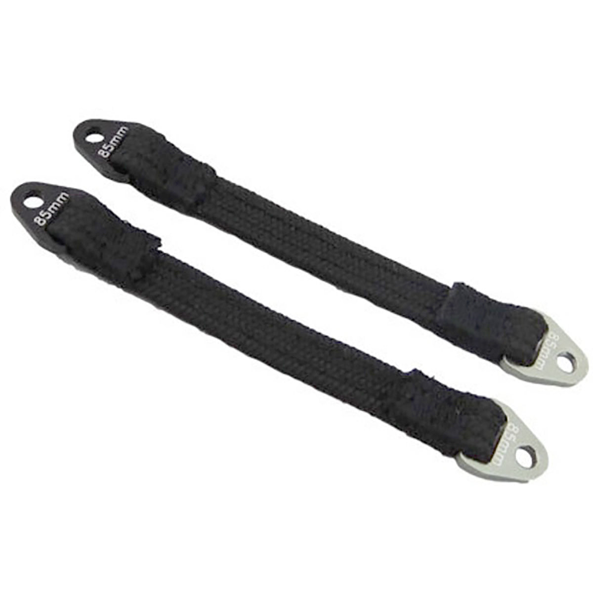 Hot Racing 85mm Suspension Travel Limit Straps (2) (Black/Silver)