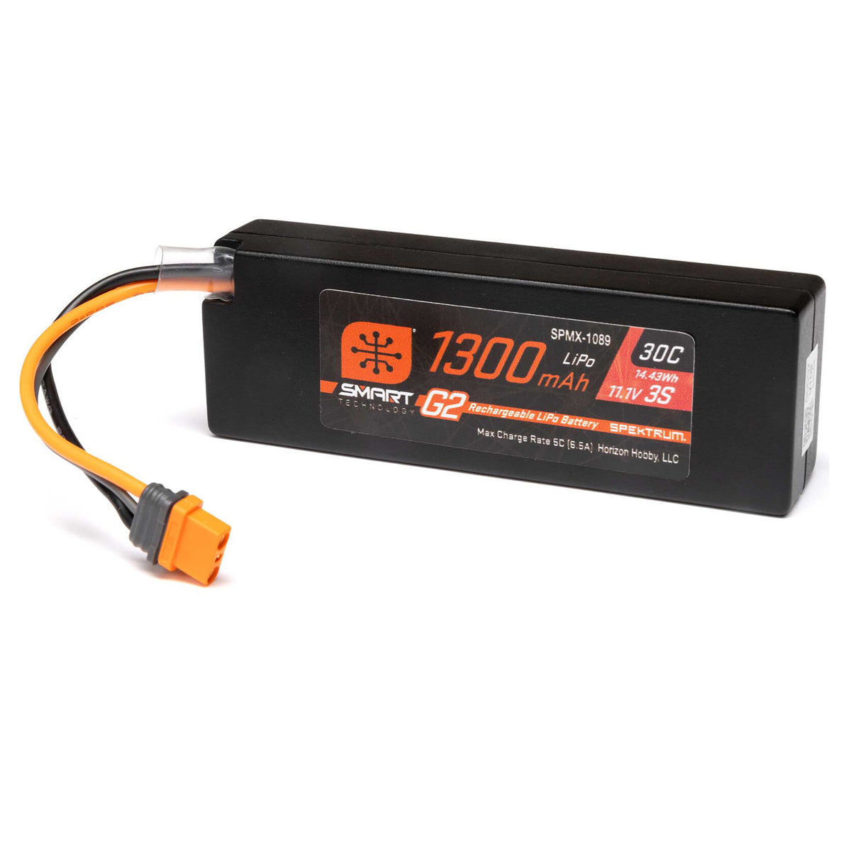 Spektrum RC 11.1V 1300mAh 3S 30C Smart G2 LiPo Battery: IC2 Connector