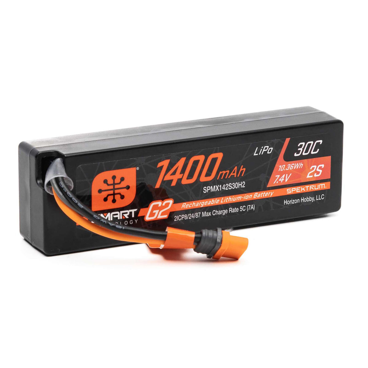 Spektrum RC 1400mAh 2S 7.4V Smart G2 30C LiPo; IC2 Connector