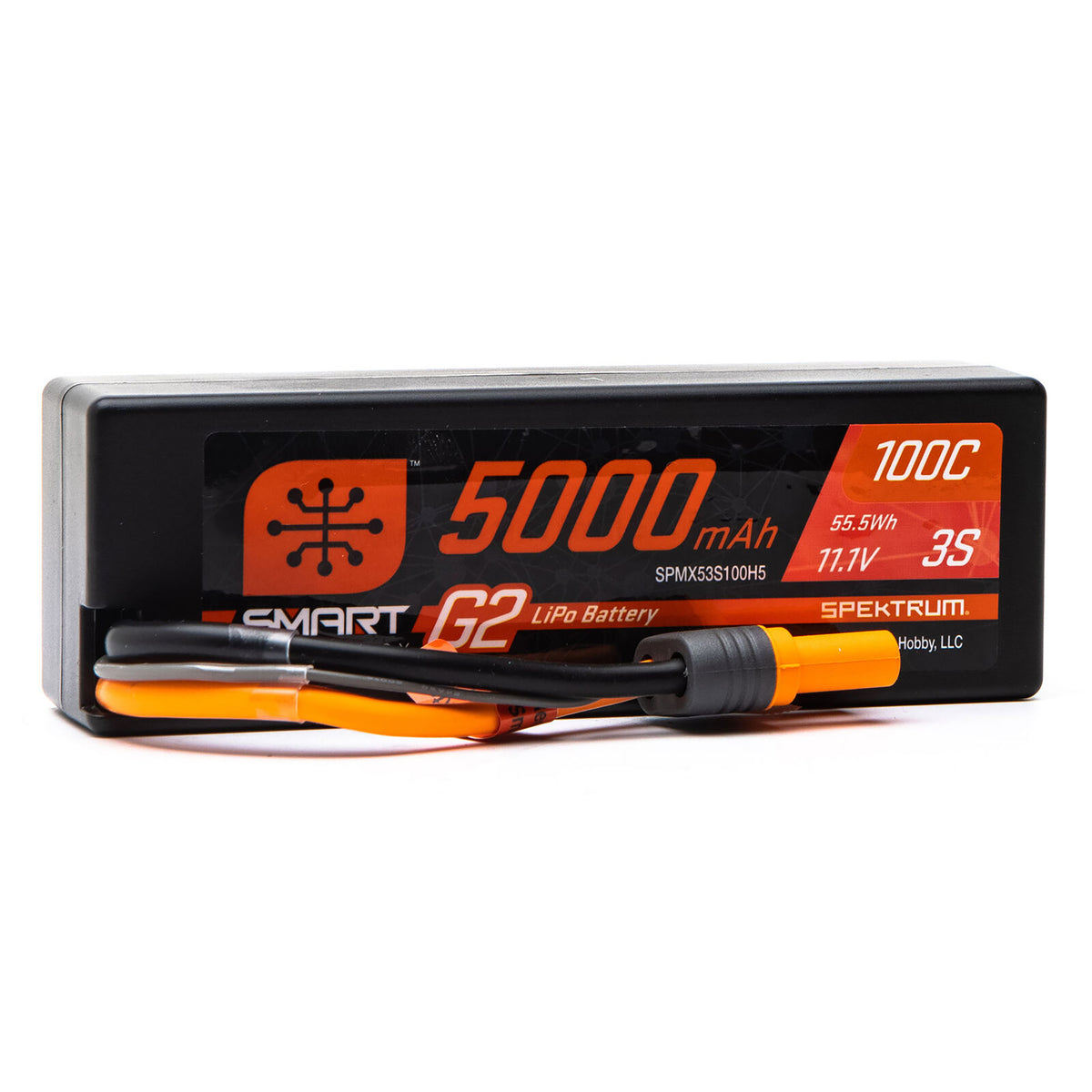 Spektrum RC 5000mAh 3S 11.1V Smart G2 LiPo 100C Hard Case; IC5