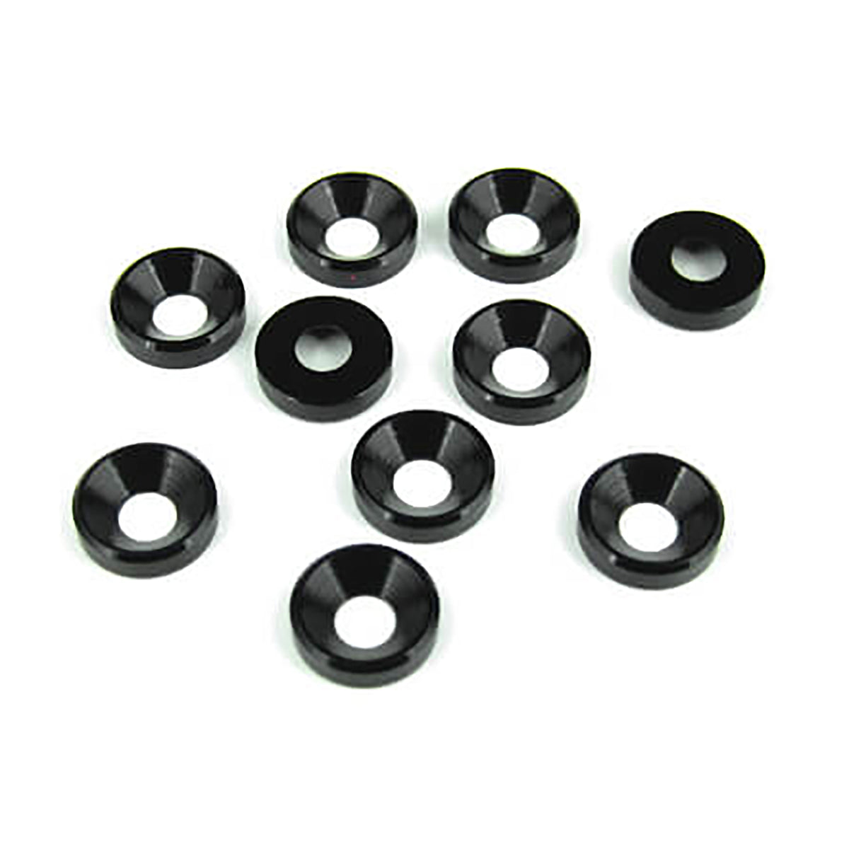 Tekno RC M4 Countersunk Washers (black anodized, 10pcs)
