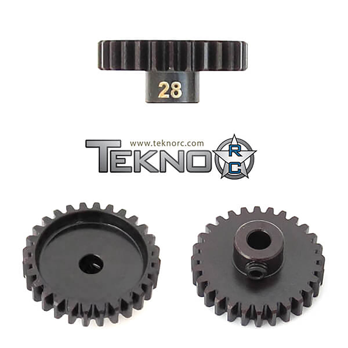 Tekno RC Pinion Gear 28T, MOD1, 5mm Bore, M5 Set Screw