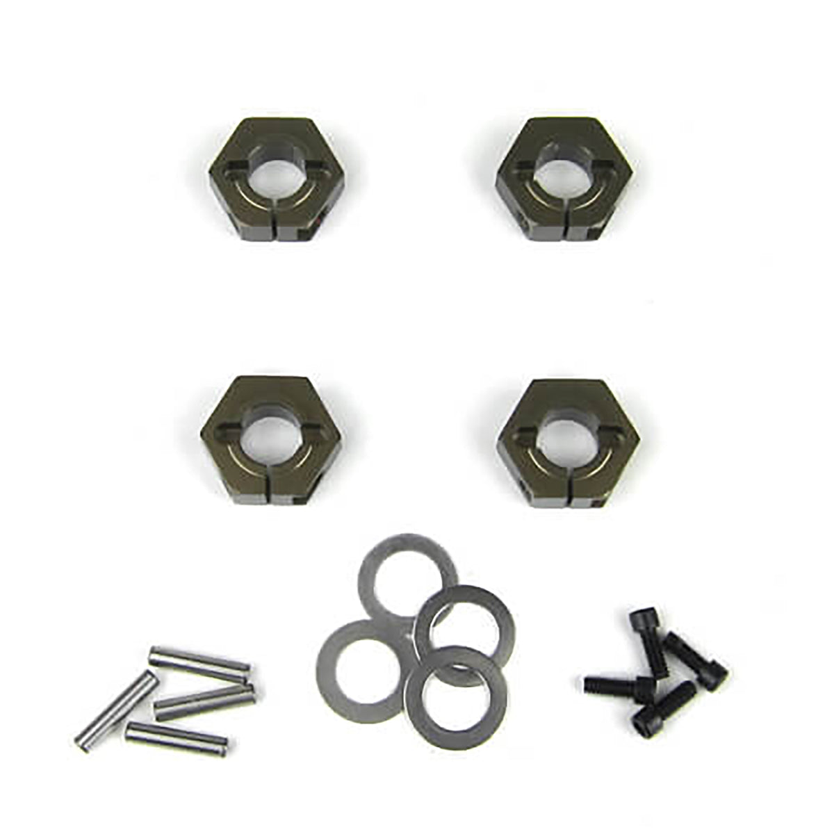 Tekno RC Wheel Hexes (12mm, clamping, aluminum, 4pcs)