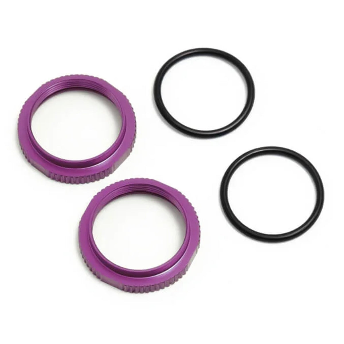 Tekno RC Shock Adjustment Collars (short, aluminum, Purple Anodized, 2pcs)