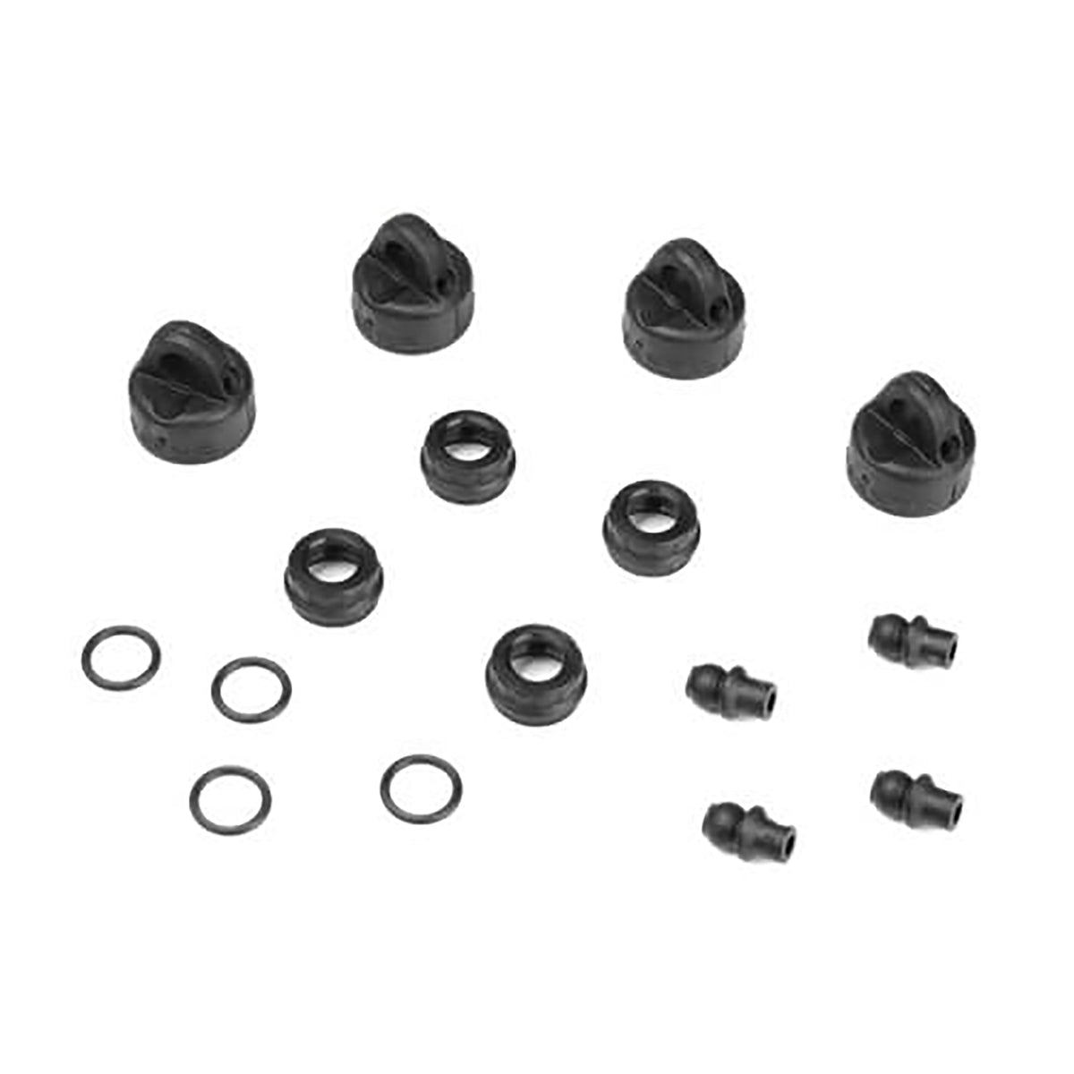 Tekno RC Shock/Cartridge Cap & Bushing Set (4pcs each, EB410)