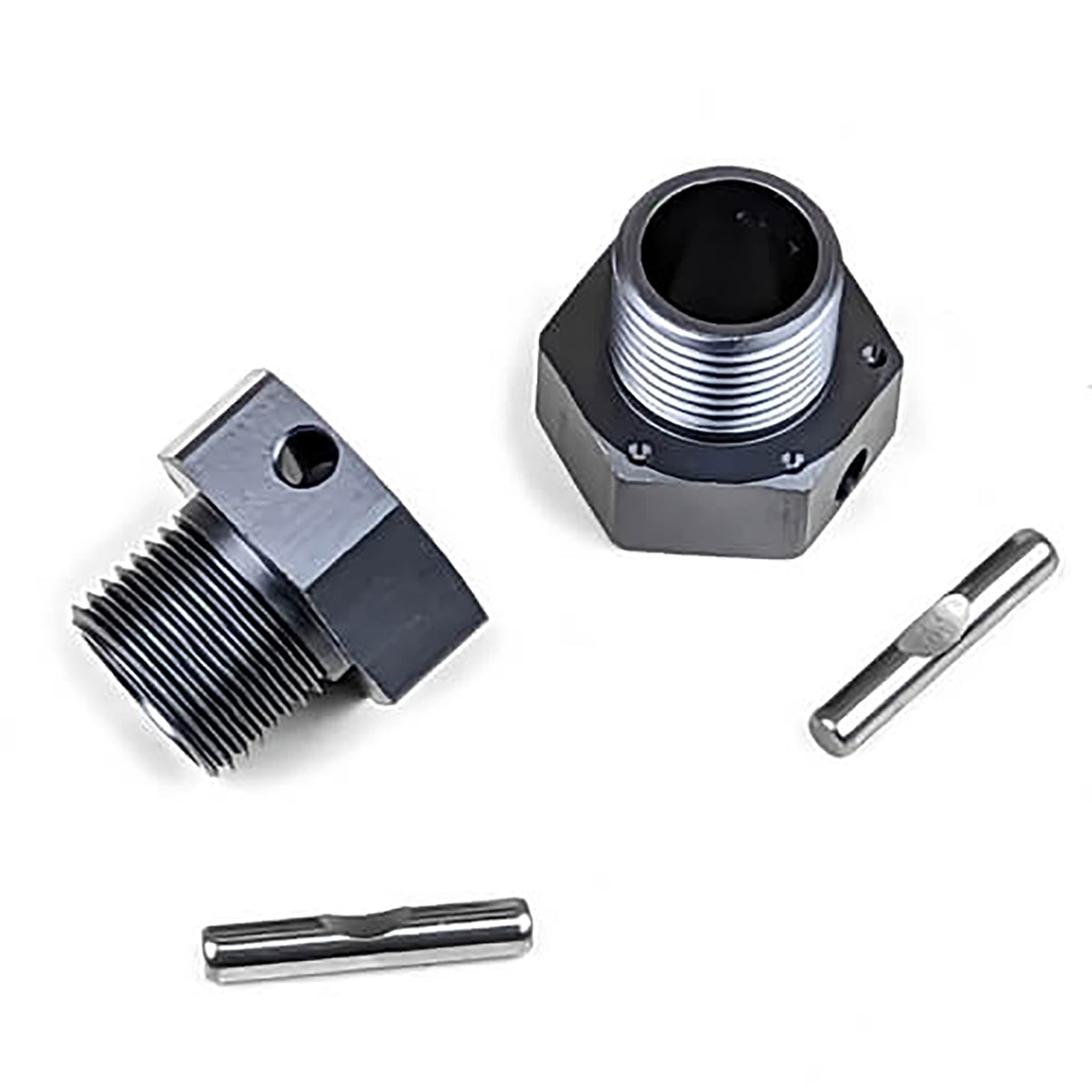 Tekno RC Wheel Hubs (+3mm offset, 17mm, gun metal ano, w/pins, 2pcs)