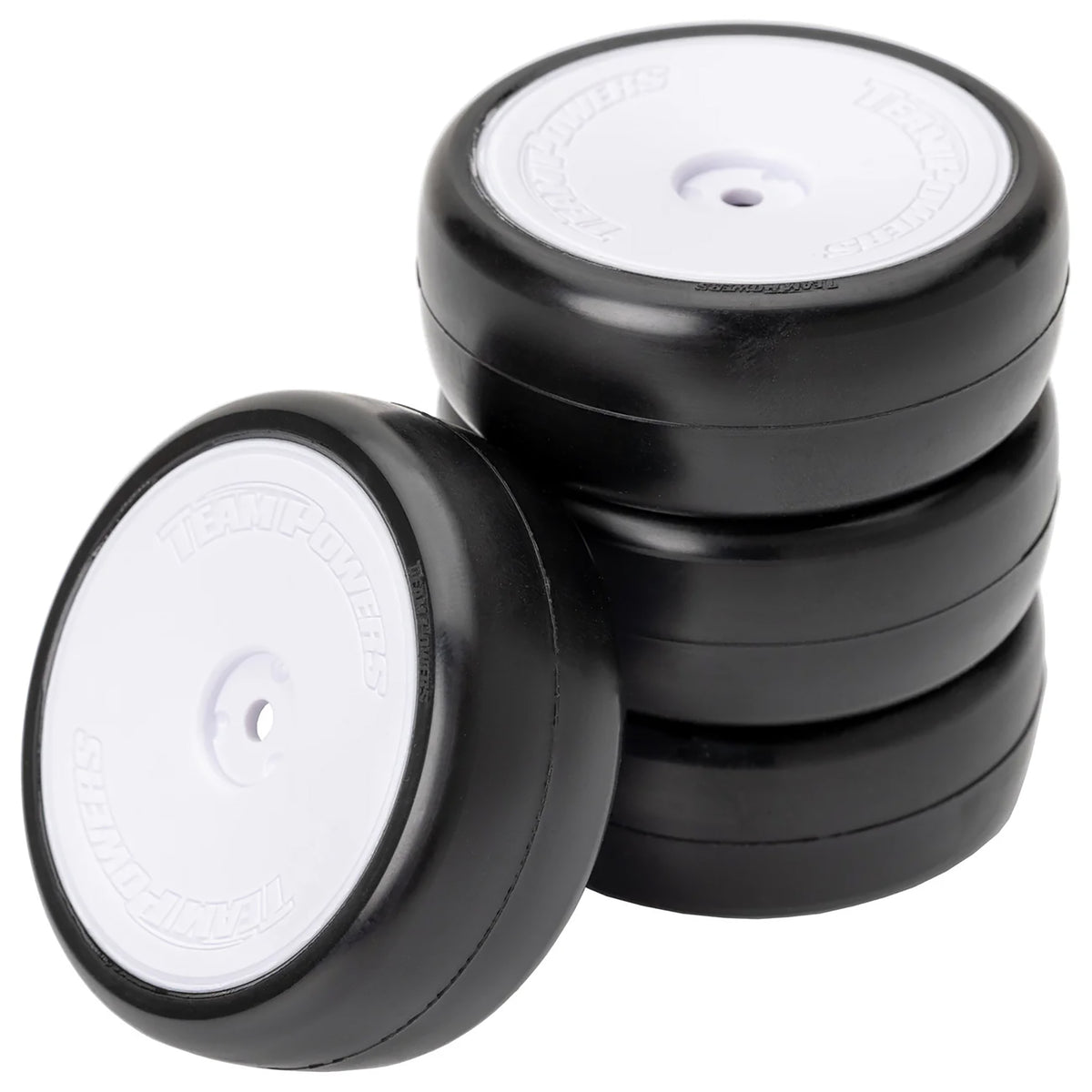 Team Powers Pre-Mounted Touring Car Rubber Tires w/12mm Hex (White) (4) (36SUV2)