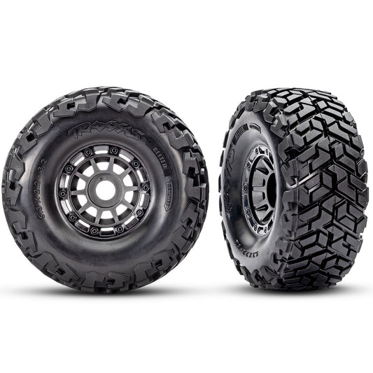 Traxxas Gray Wheels w/Maxx Slash Belted Tires (2) 17mm splined TSM Rated