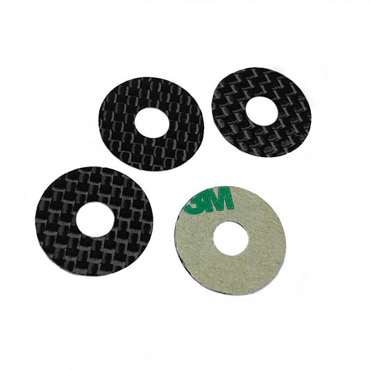 1UP Racing Carbon Fiber Body Washers Adhesive Backed 6mm Post, 4pcs