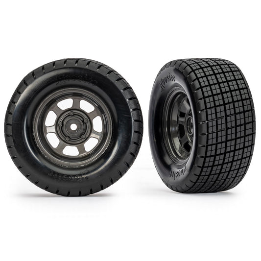 Traxxas Premounted Tires & Wheels Dirt Oval Hoosier 4wd Front/Rear, 2wd Rear