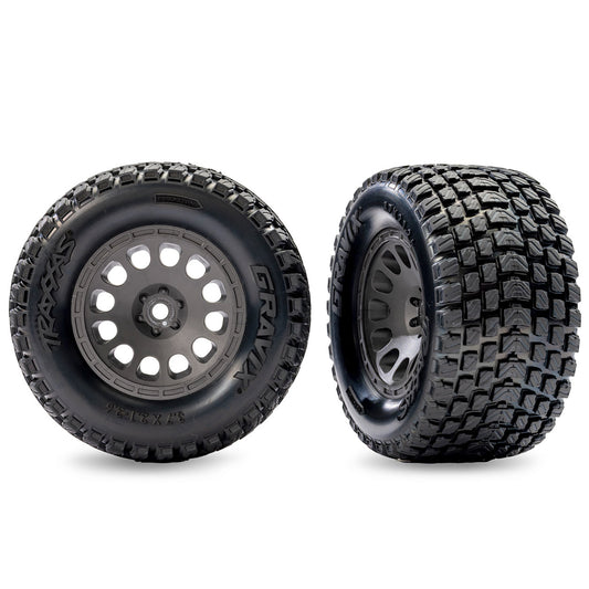 Traxxas Gray Front Mini XRT Wheels w/Gravix Tires (2)