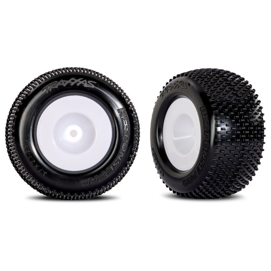 Traxxas Mini XRT White Dished Wheels w/ Response Pro Tires (2)