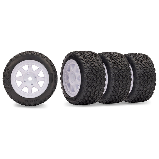 Traxxas White Mini Rally Wheels with Rally Tires (4)