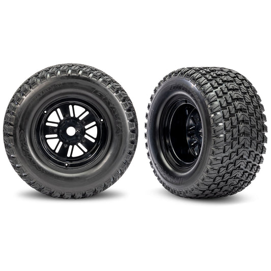 Traxxas Premounted Tire and Wheel Race Gravix (Black, Rear, Funco, 2)