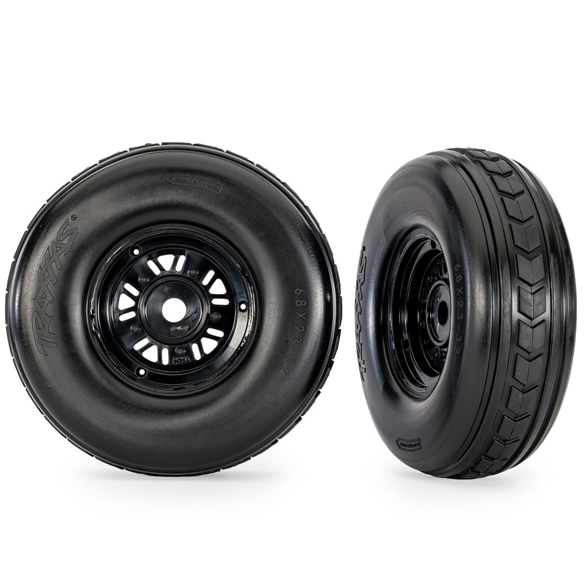 Traxxas 3.2" Funco Black Front Wheels & Arrow Tires (2)