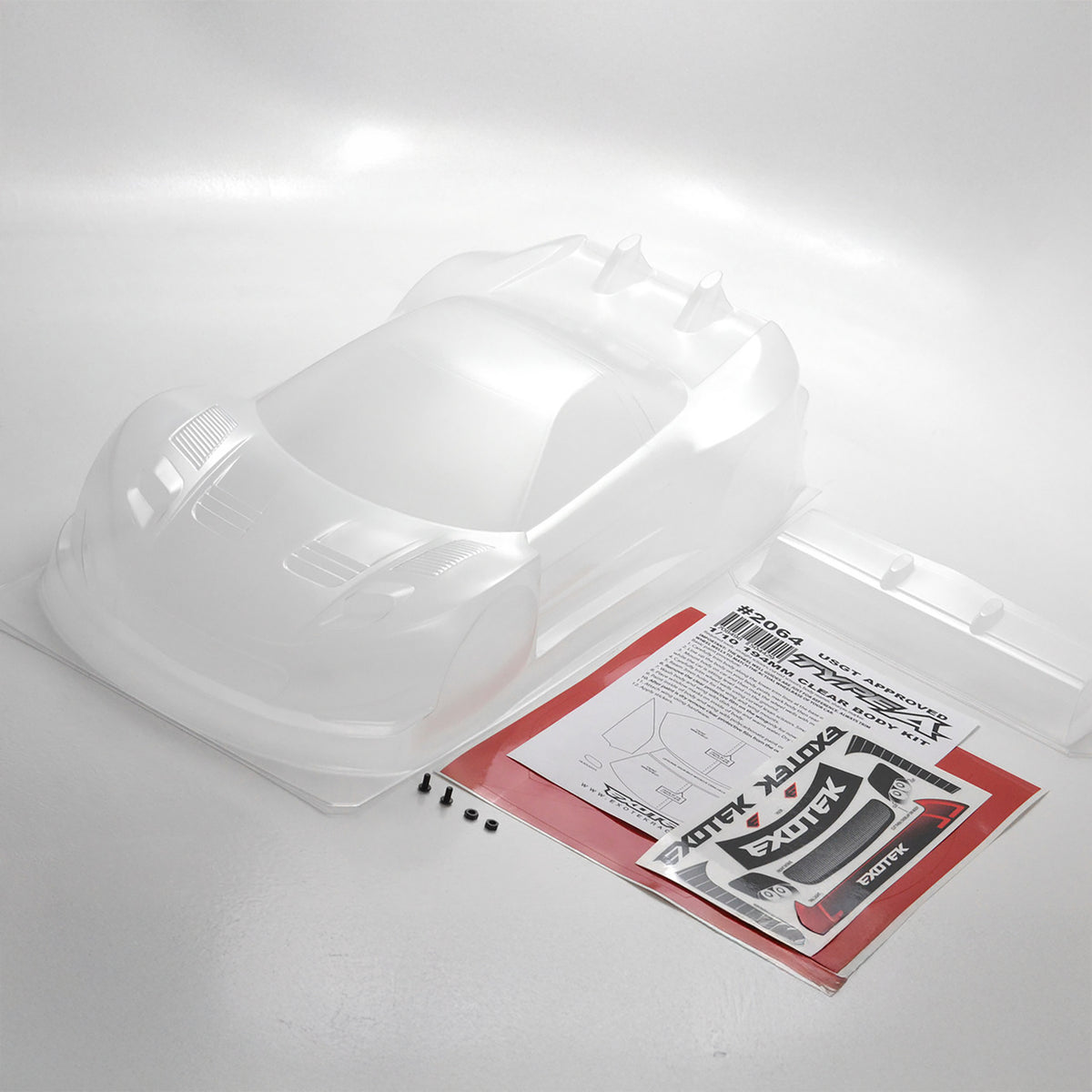 Exotek Type-A 1/10 USGT Race Body, Clear Lexan w/Wing